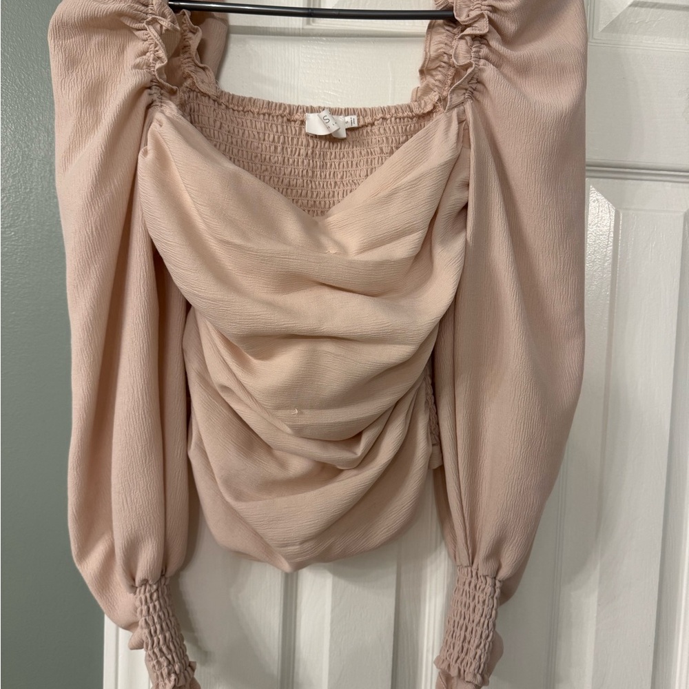 Astr Blush Draped Women's Blouse